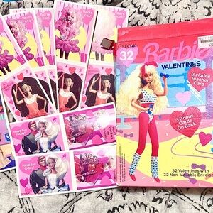 90’s Barbie Vintage Valentine's Day Cards Set - Pink and Red